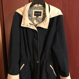 . NAUTICA Navy Blue and Cream Jacket.